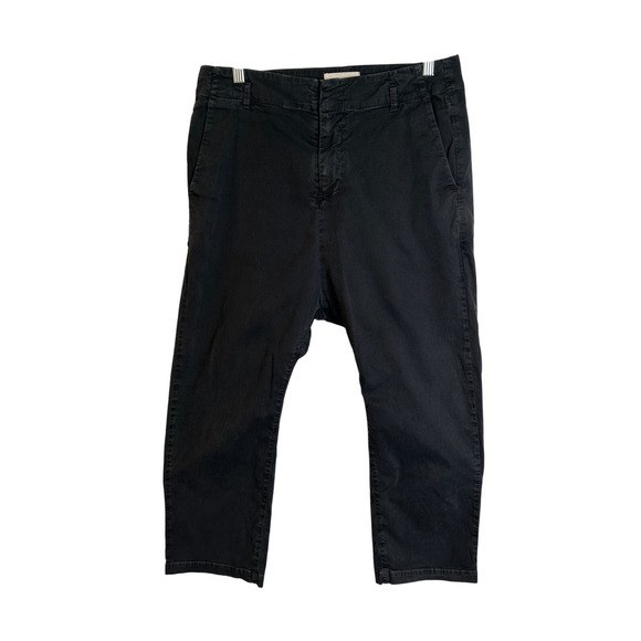 Nili Lotan Paris Pants $345 Cotton Drop Crotch Crop Washed Black 6 Slouchy - Picture 4 of 9